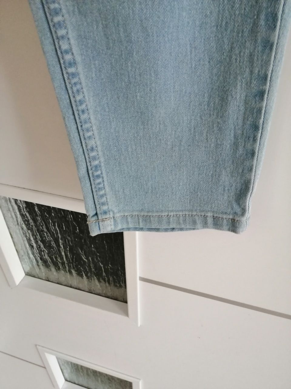 H&M Skinny High Waist Ankle jeansy niebieskie damskie L
