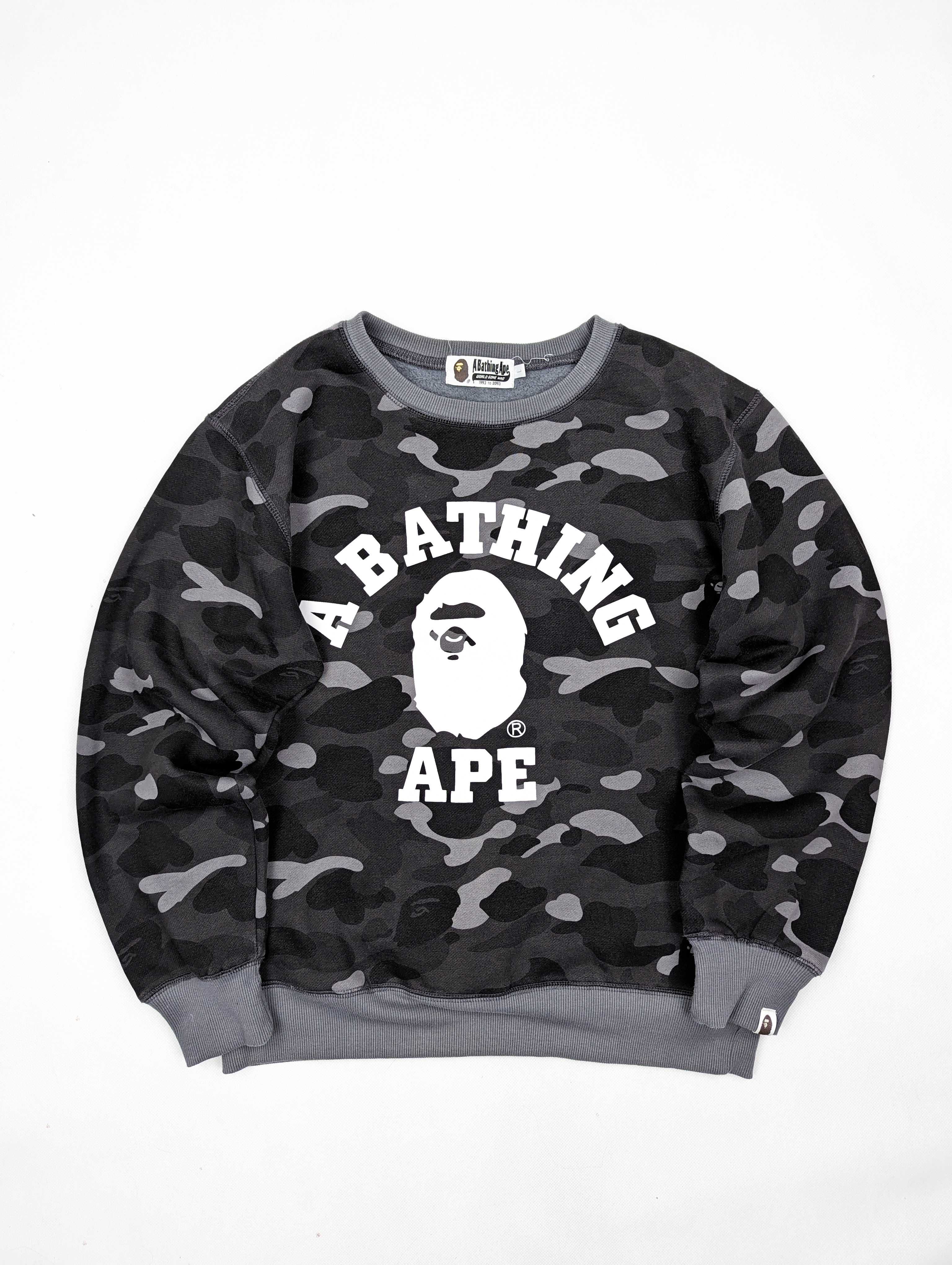 Bape Aape szara bluza moro S logo