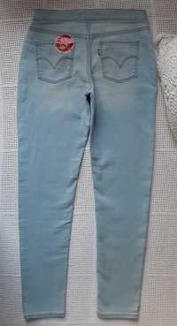 Levisy oryginał Logo legginsy spodnie jeansowe błękit wąskie rurki S/M