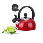 Czajnik tradycyjny stalowy 1.5L z gwizdkiem czerwony E-5181