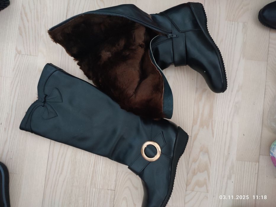 Сапоги жіночі зимові, демісезоні, шкіряні, нові