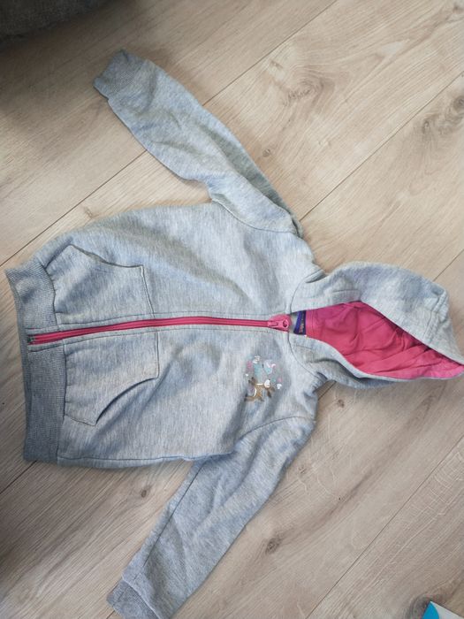 Szara rozpinana bluza z kapturem dziewczęca  Lupilu 86/92