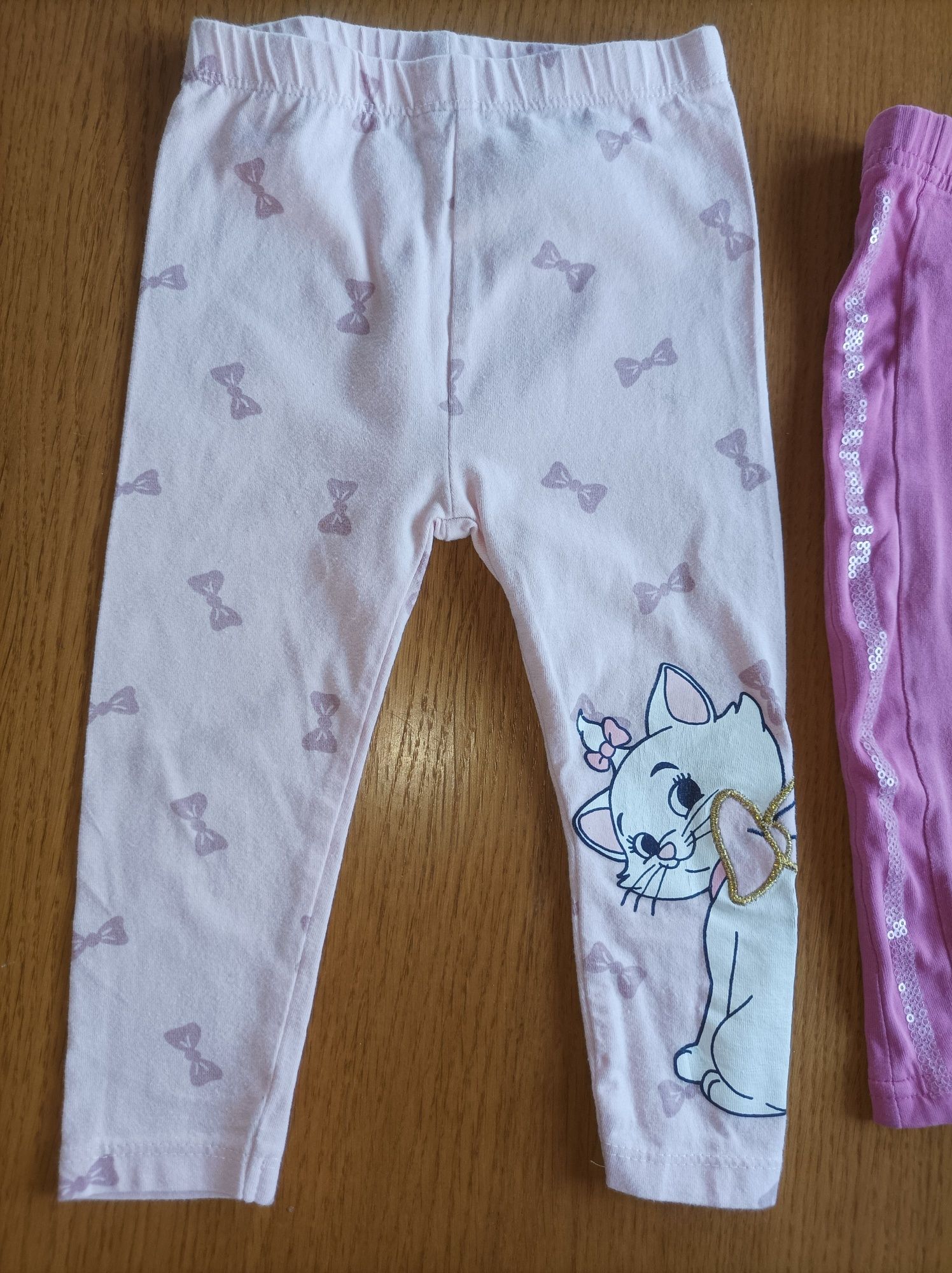 Dwie pary spodni 80 dla dziewczynki legginsy