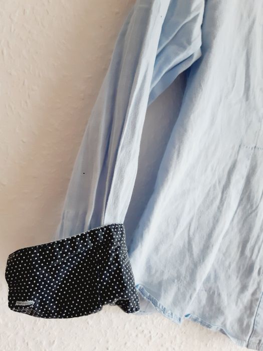 LG COLLECTION błękitna koszula damska biurowa kropki M 38