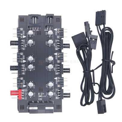 Фан хаб кулеров с подсветкой 6 x ARGB 5V/3 pin + 6 x Fan 4 pin PWM HUB