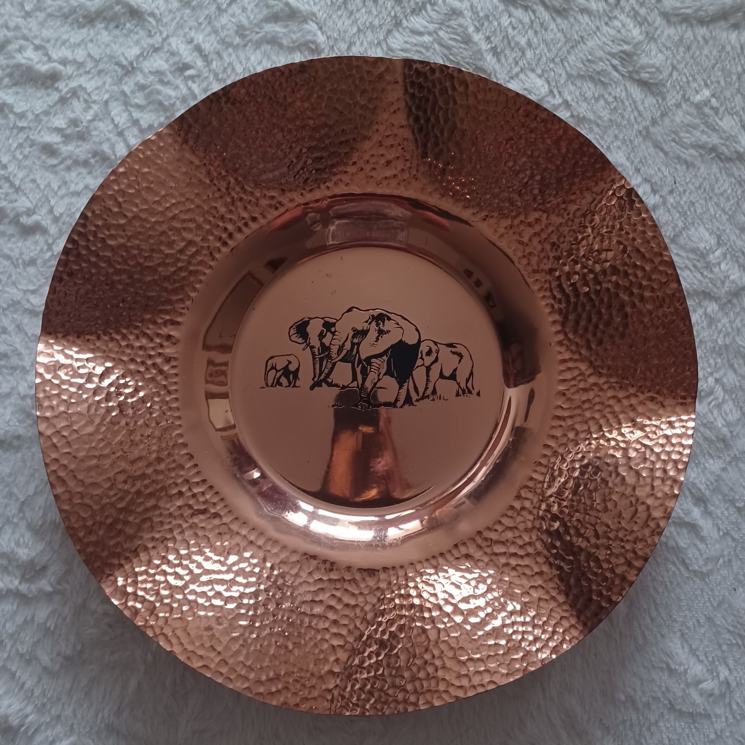 Patera talerz Pure Copper miedziany ze słoniami 30 cm