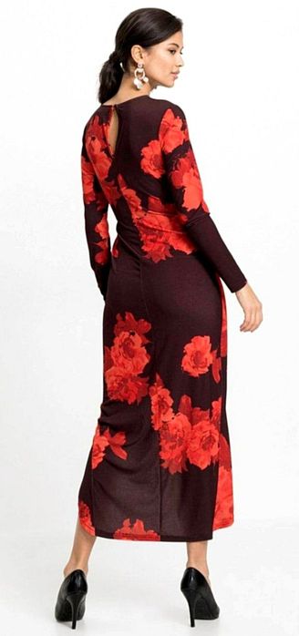 NOWA zjawiskowa suknia maxi z różami r. 44/46