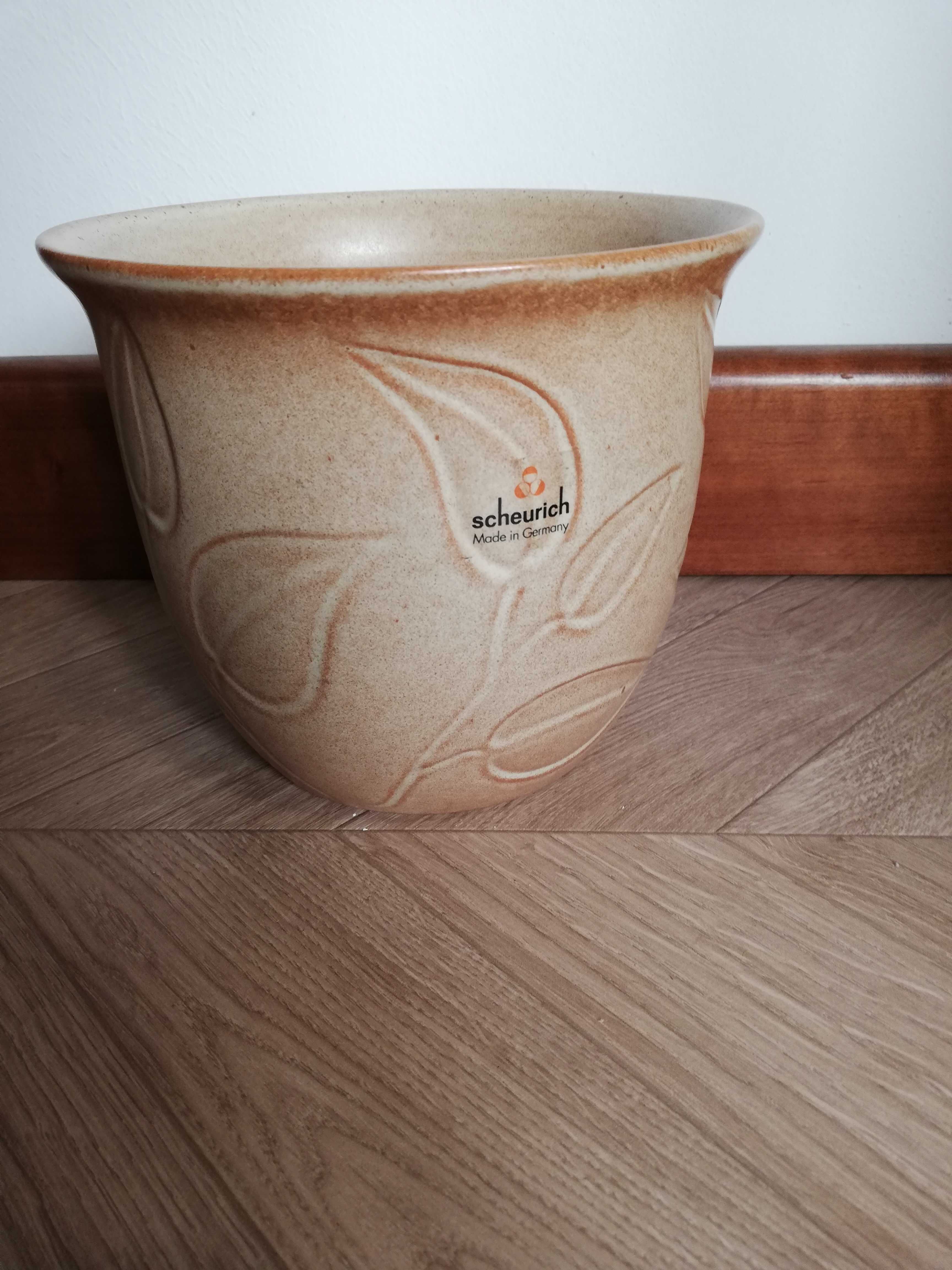 Doniczka ceramiczna Scheurich osłonka 17cm liście