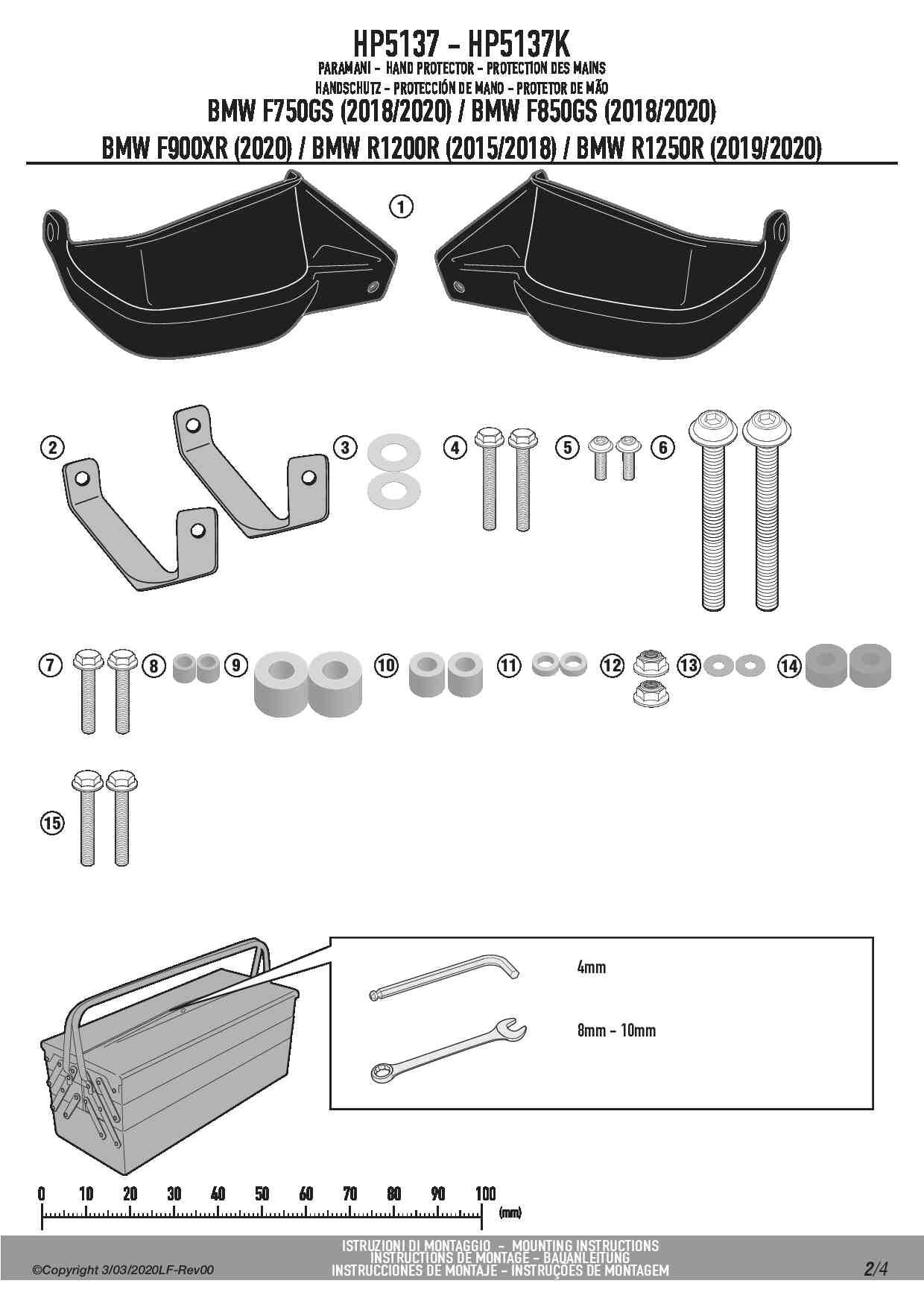 Givi Handbary osłony rąk BMW F750GS / F900R/XR / R1200R / R1250R 15-22