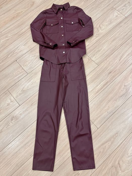 Костюм бордовий екошкіра розмір S - M