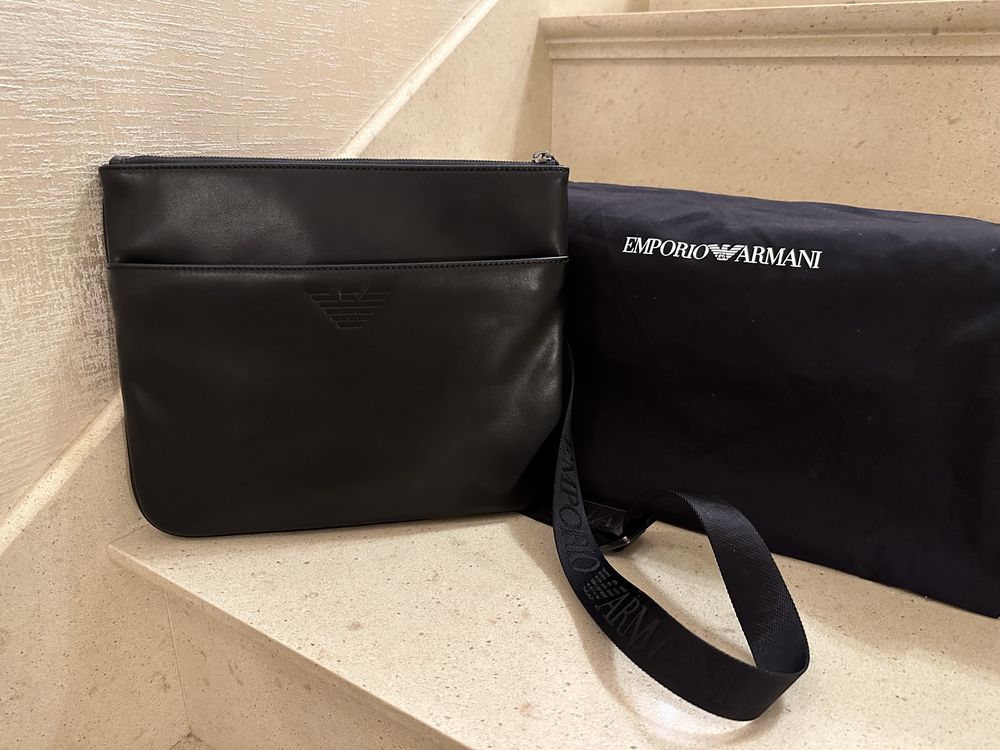 Сумка шкіряна чоловіча Emporio Armani оригінал