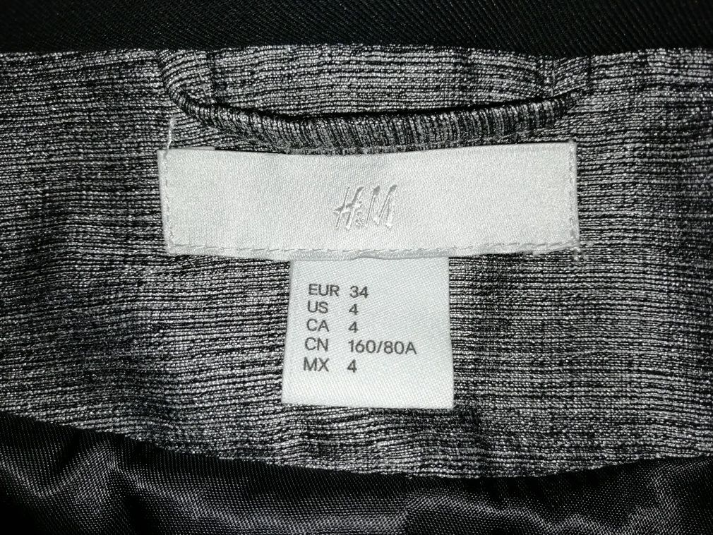 Żakiet firmy H&M, rozmiar 34, kolor srebrny/szary