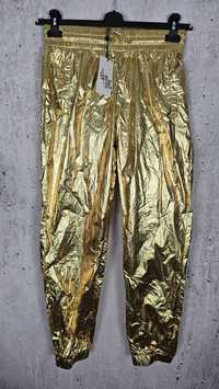 Spodnie damskie ortalionowe r S Jennyfer złote