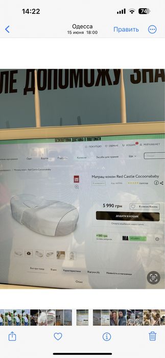Кокон red castle Cocoonababy для новонароджених + розвивающий коврик