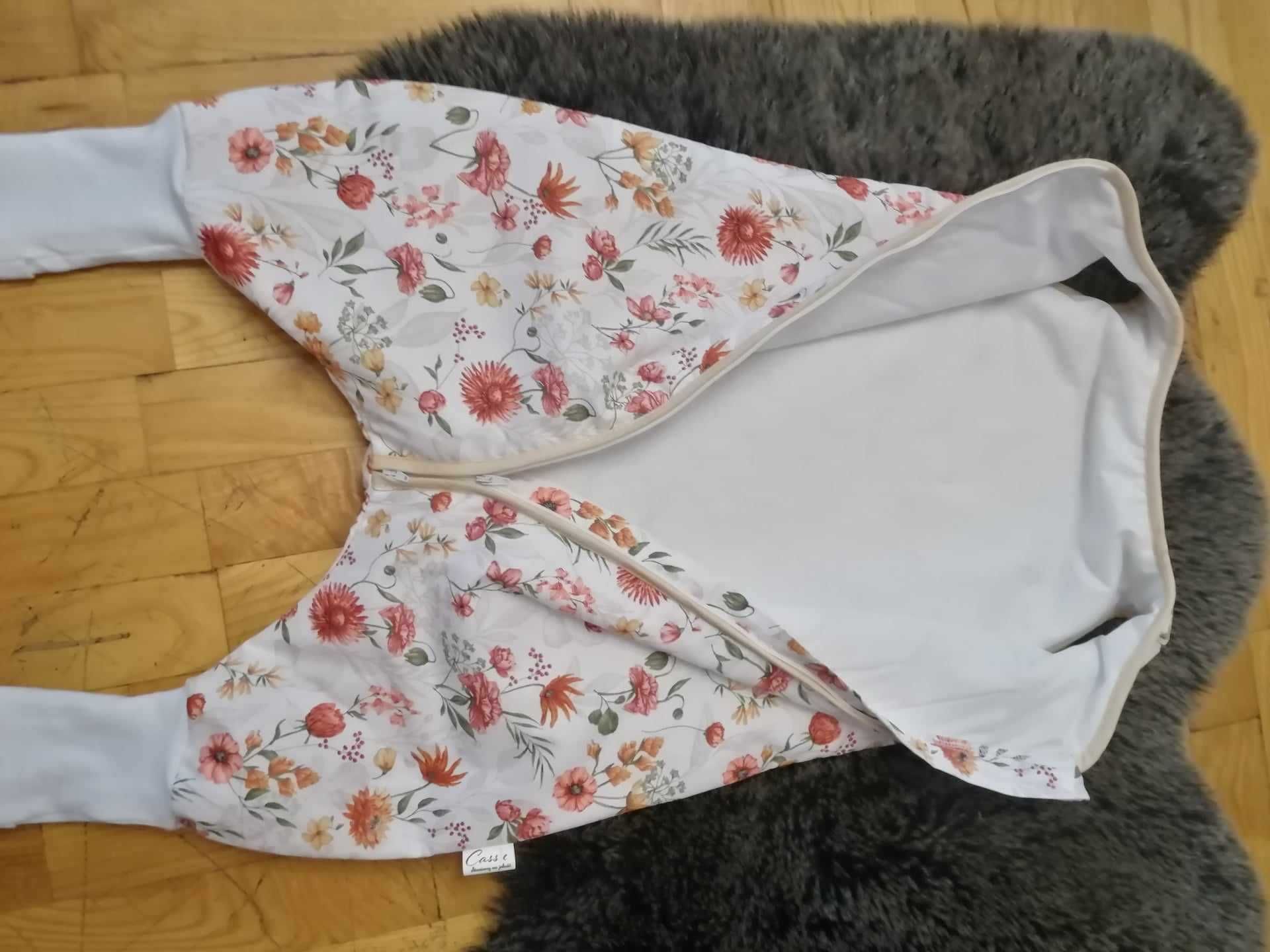 Śpiworek z nogawkami standard 1 tog rozmiar 80-86 wzór Łąka