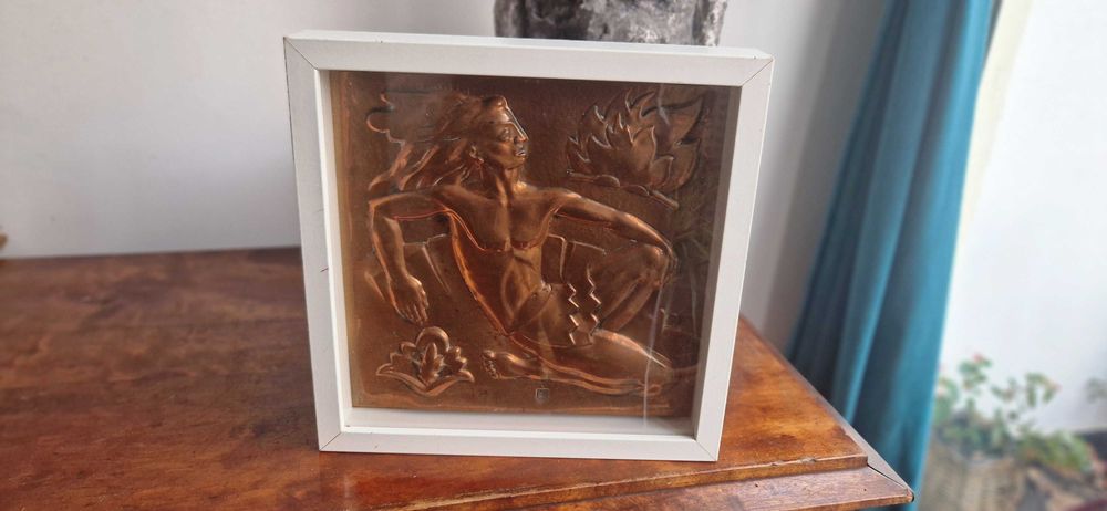 Obraz miedzioryt płaskorzeźba Maredsous Metiers d'art Belgia Picasso