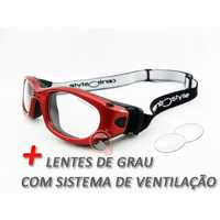 Óculos Centro Style Vermelho TM51 com lentes de Grau e Sistema de Vent