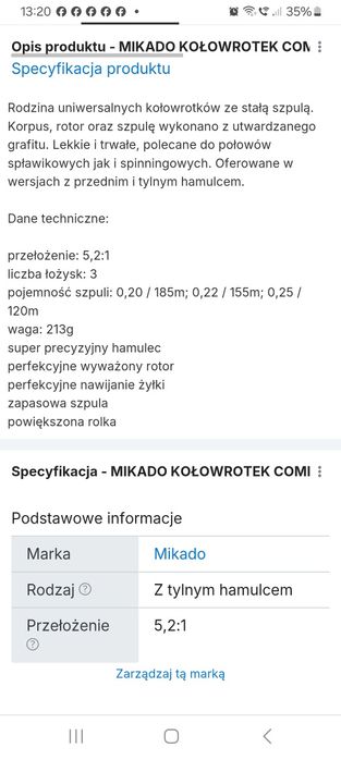 MIKADO kołowrotek COMBAT 2003 RD