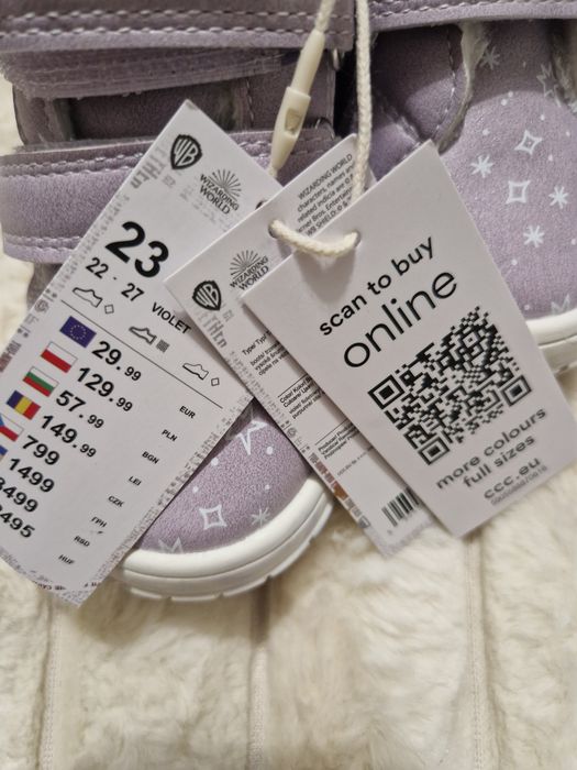 Trzewiki dziecięce Harry Potter Hedwiga ocieplane r. 23