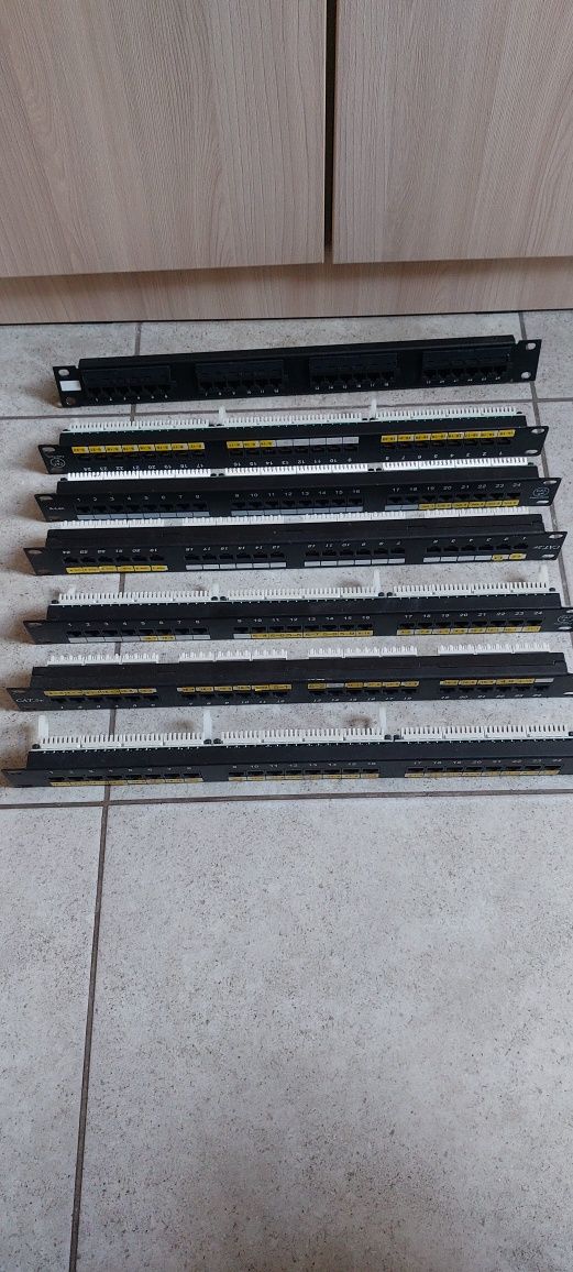 бу вживана патч панель RJ-45 19" 24 портал cat 5e под сервер комутацио