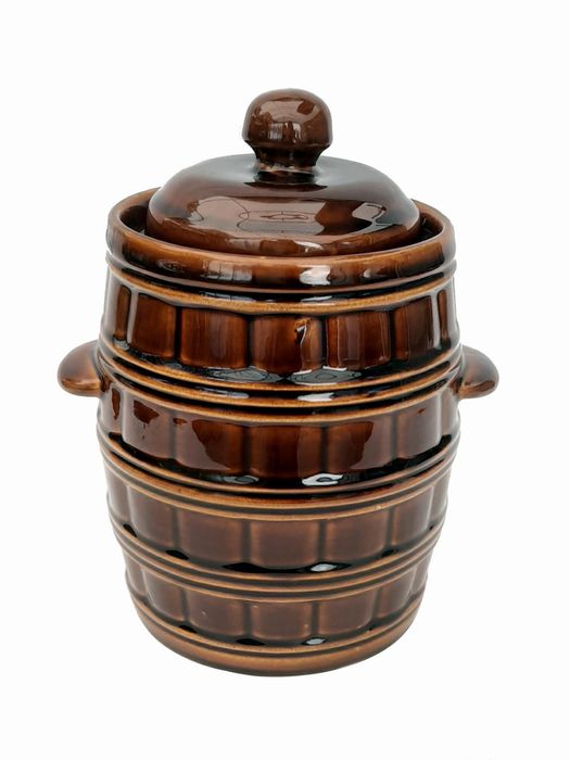 Beczka kamionka Z KOŁNIERZEM 3,2L garnek hermetyczny do kiszenia