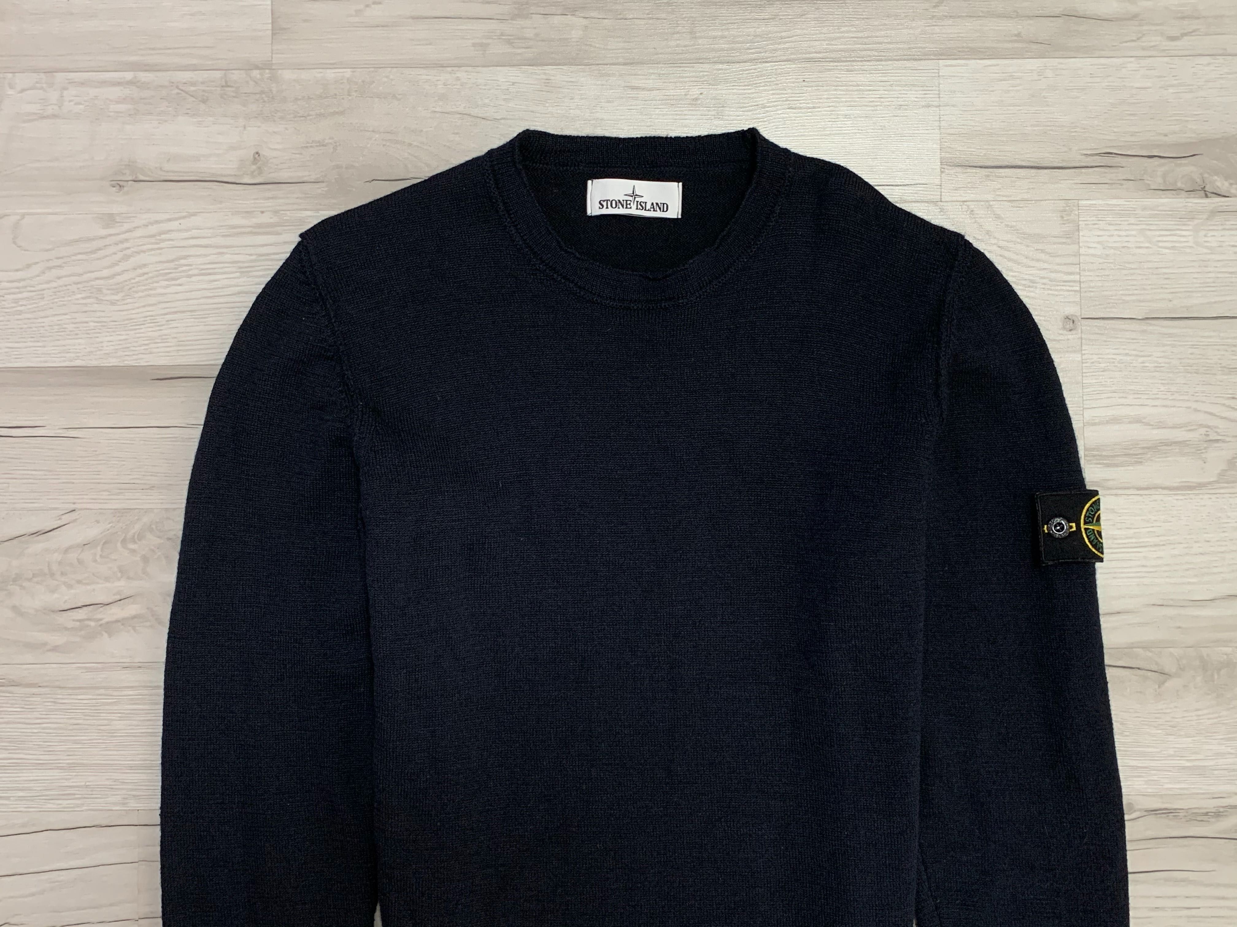 Stone Island_Logo_Patka_Vintage Sweter Sweterek Navy Meski_L