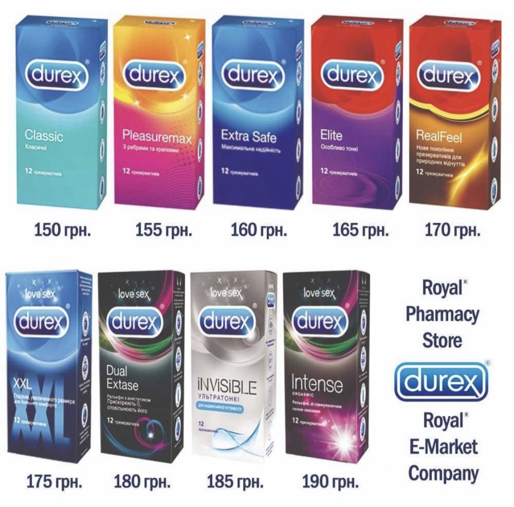 Акція! DUREX — Презервативи (9 видів) (Презервативы) Оптом/роздріб