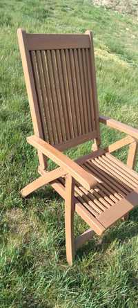 leżak krzesło drewniane komplet 4 sztuki ogrodowe tarasowe