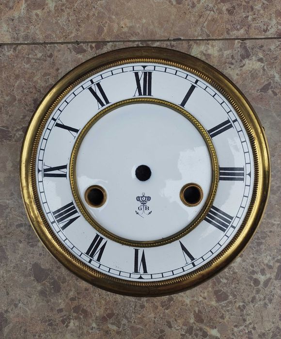 659 Tarcza starego zegara GB Becker 14,5cm 57/31 tzw porcelanka