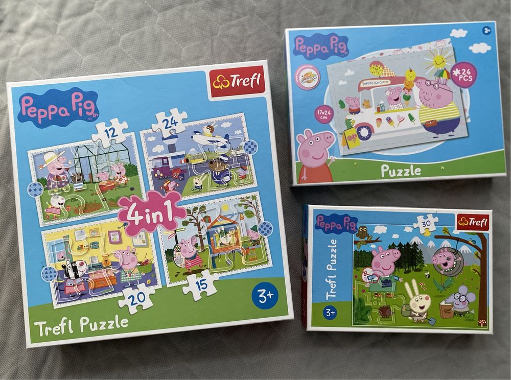 Świnka Peppa George zestaw książki maskotka puzzle wielka księga bajek