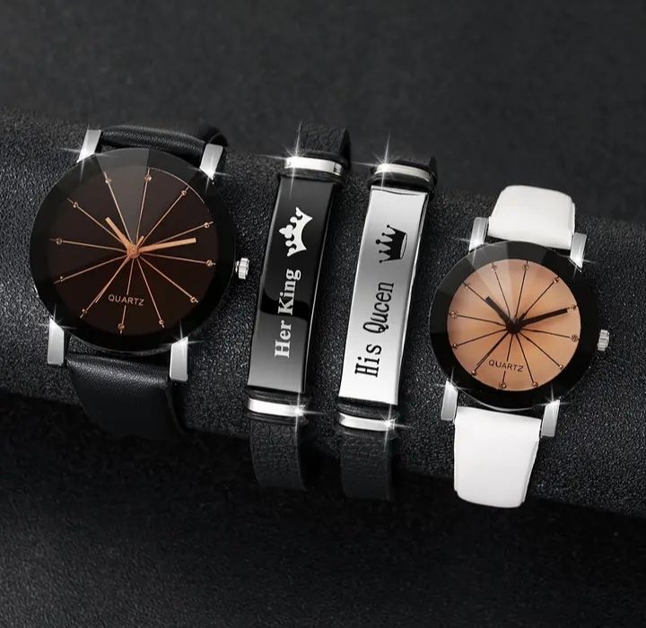 zestaw moda codzienna para zegarek kwarcowy analogowy + BRANSOLETKI
