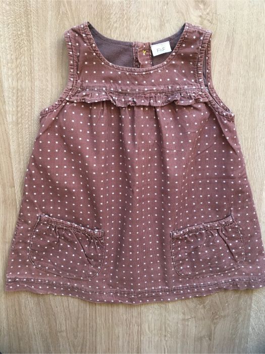 74/80, sukienka sztruksowa F&F