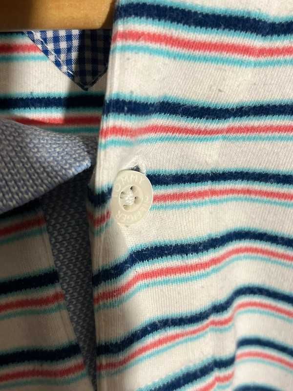 biala koszulka polo w paski tommy hilfiger