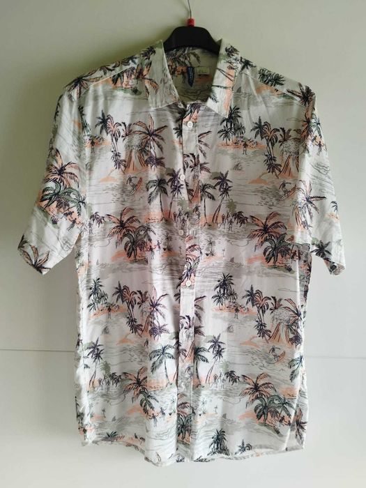 Koszula hawajska biała z paternem