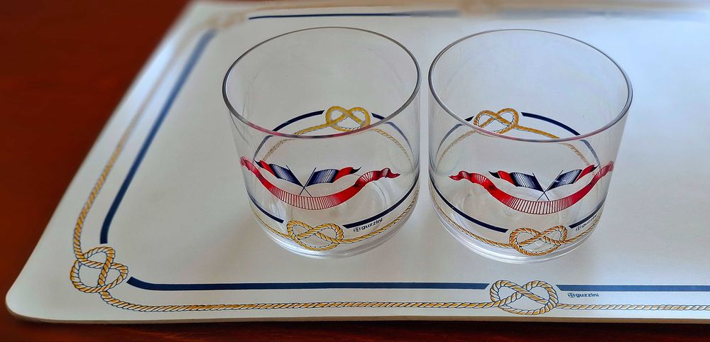 Base e copos de whisky náuticos Guzzini