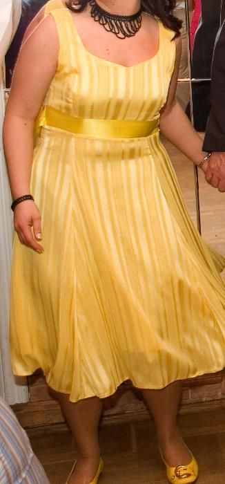 sukienka koktajlowa żółta