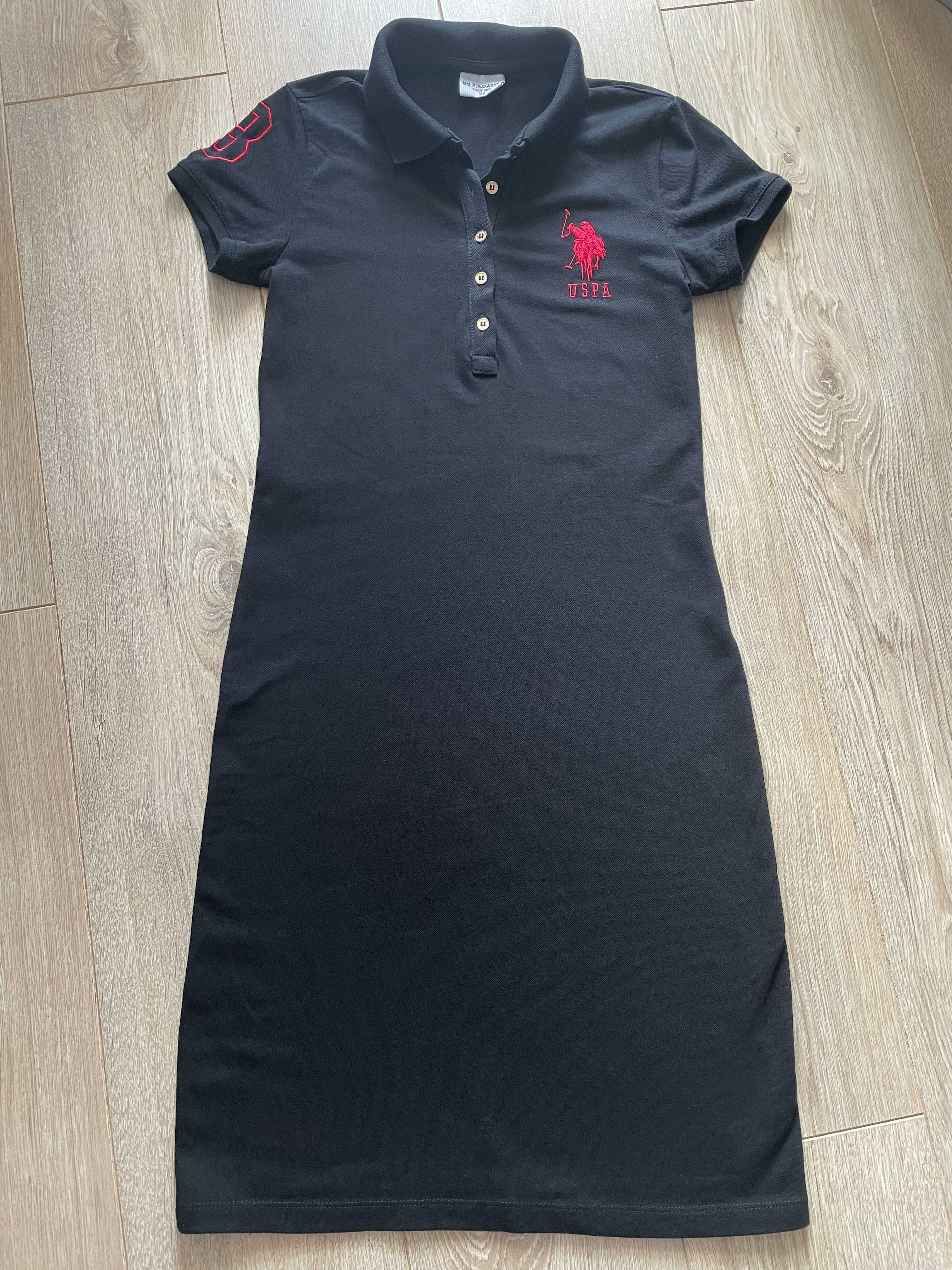 Sukienka damska czarna U.S. POLO ASSN.