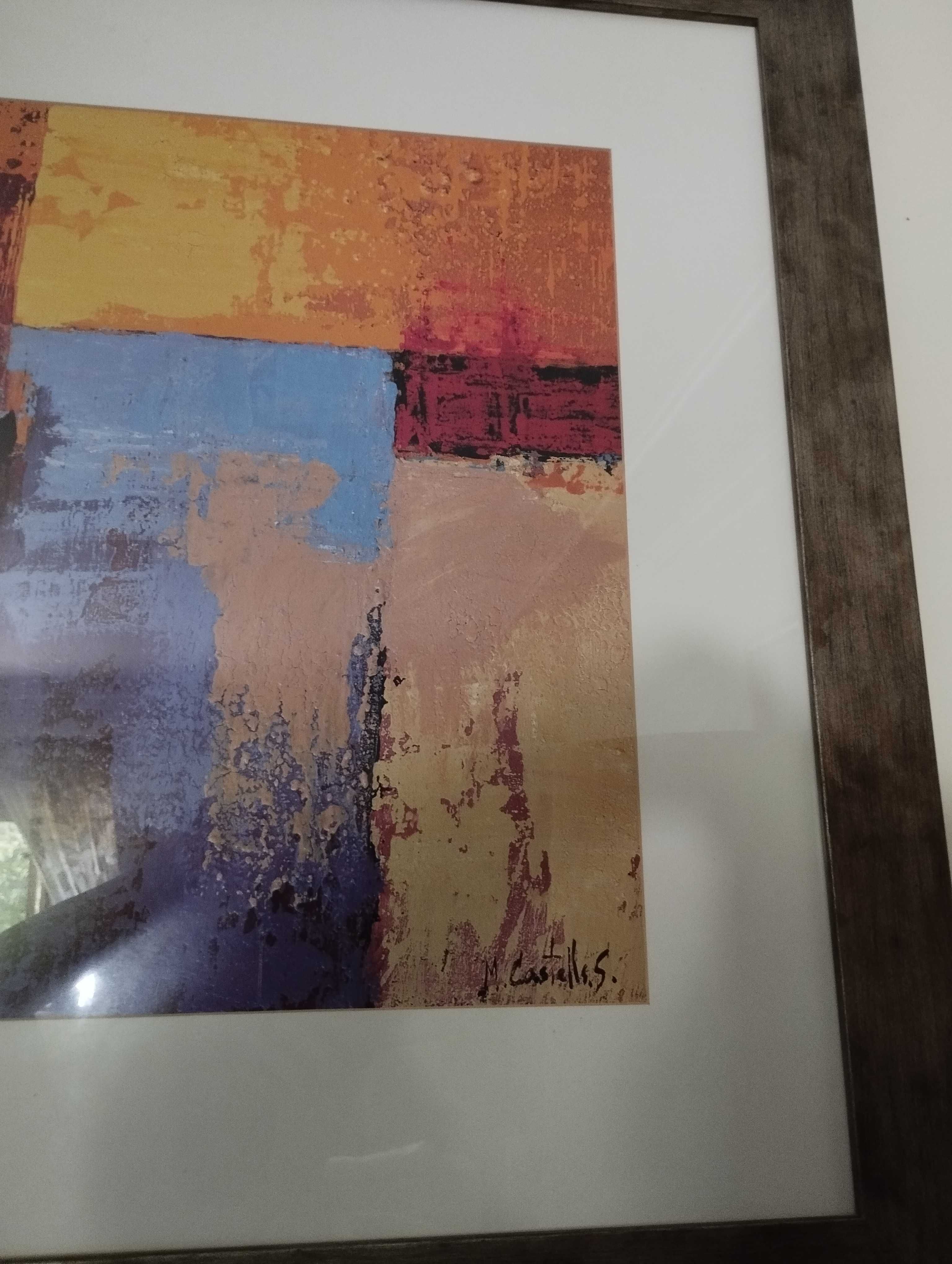 Quadro com moldura mesclada dourada