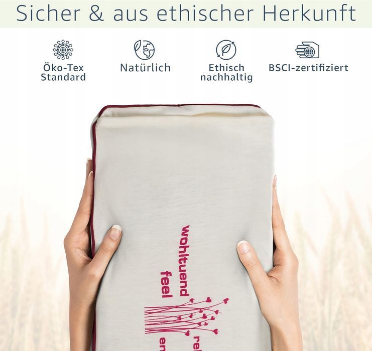 Amago - Poduszka Z Naturalną Mieszanką Zbóż 850G Z Dzianiny 50X20Cm