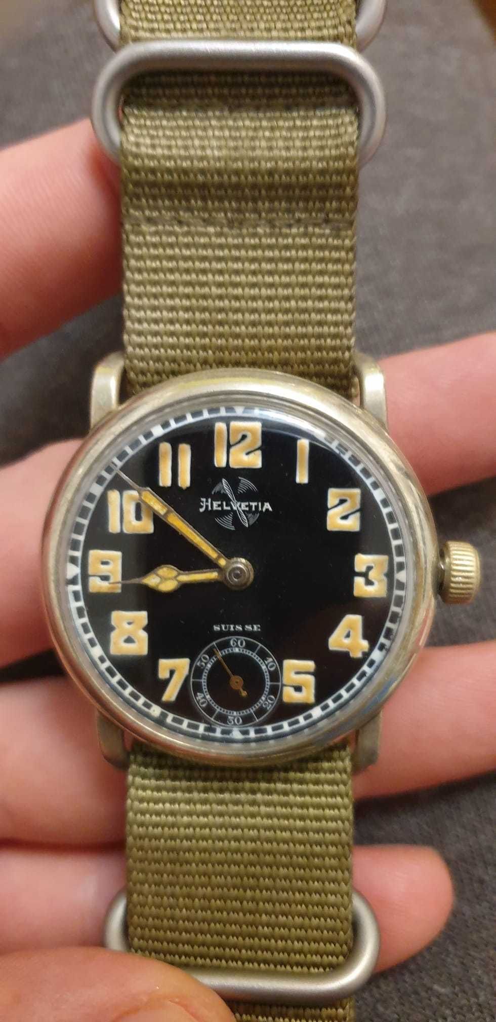 Zegarek Helvetia wojskowy 41mm duża 1930