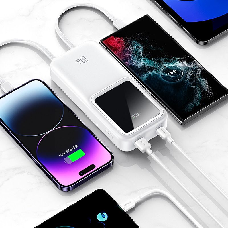 Power Bank Usams Digital Display 20W 30000mAh Purple