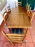 Mesa jantar + 6 cadeiras em Madeira maciça de Pinho