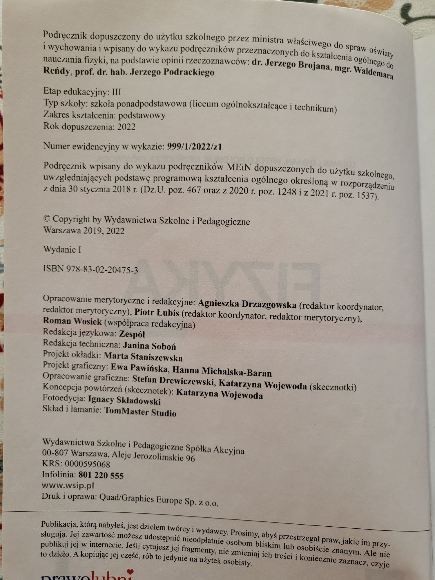 Fizyka 1 nowa edycja WSiP 2022