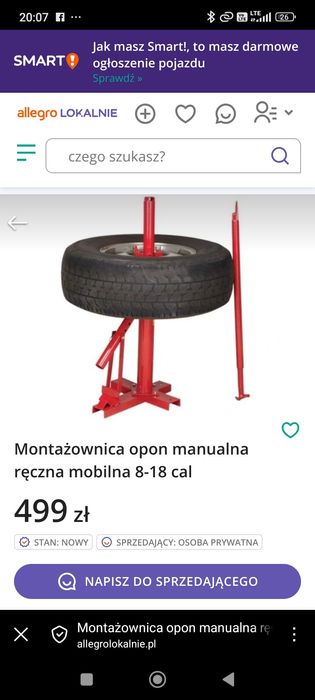 Montażownia ręczna do opon mobilna