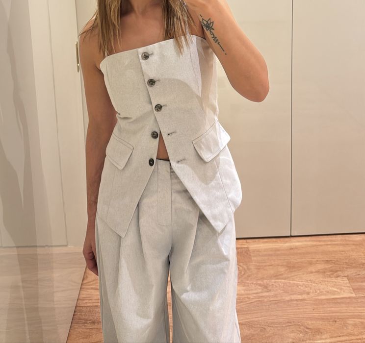 Top cinzento tamanho S/M