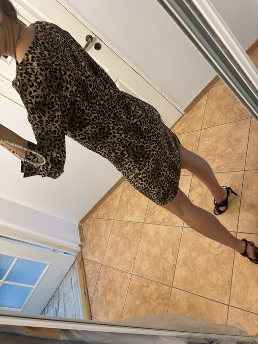 H&M sukienka w panterkę panterka zwierzęcy wzór hm krótka sukienka