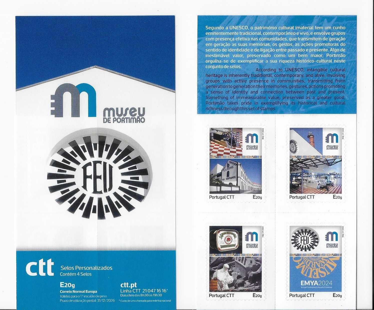 MUSEU DE PORTIMÃO - Booklet CTT 4 selos auto adesivos - 2024