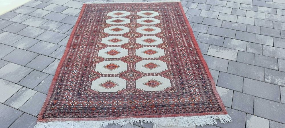 Buchara ręcznie tkany dywan wełniany 198 x 124 cm wełna 100%