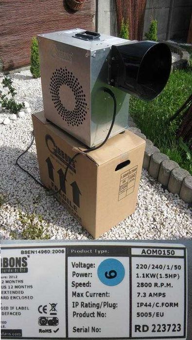 Dmuchawa do dmuchanca 1,1kW Gibbons wentylator pompa zamku zjeżdżalni
