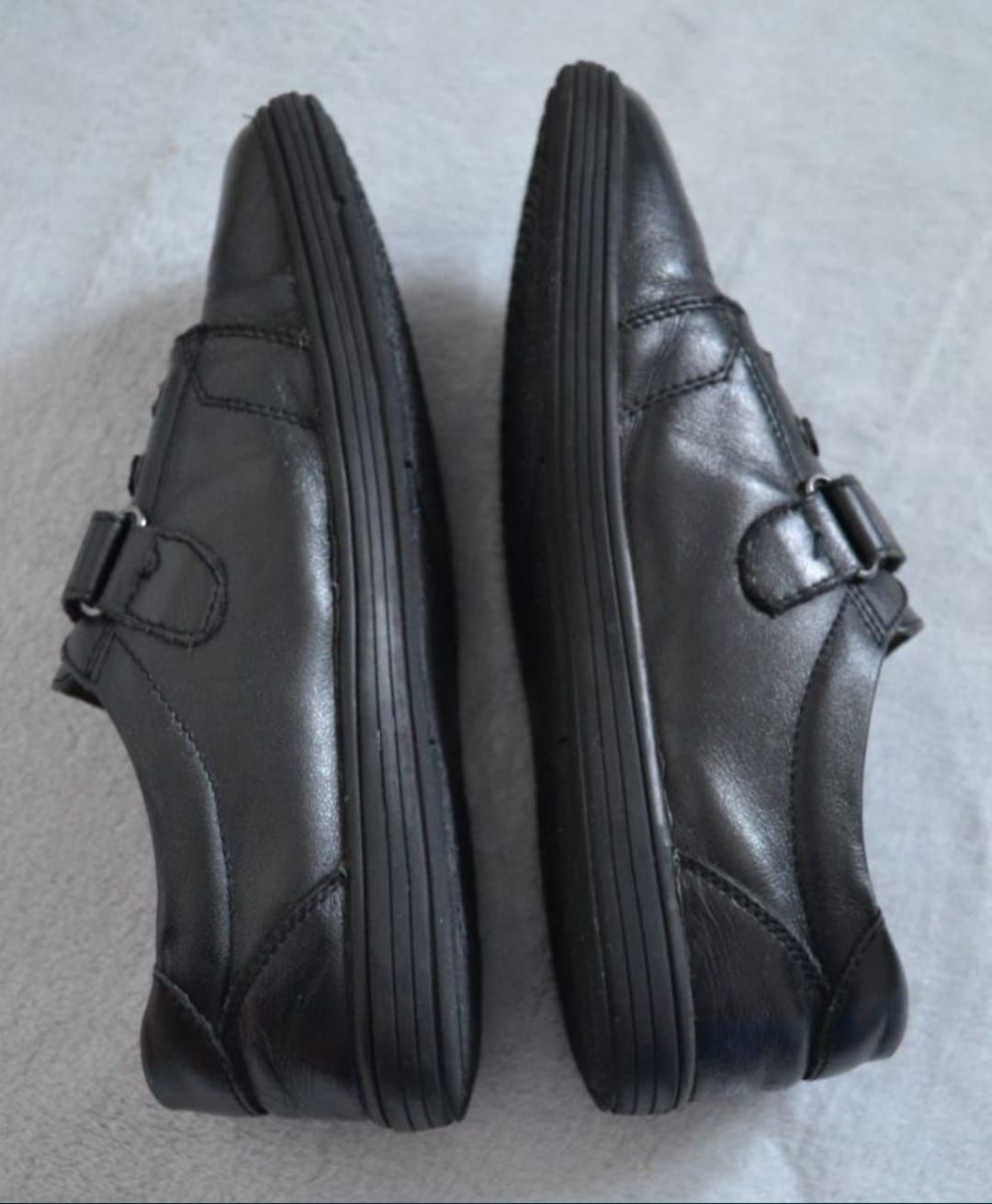 Подростковые кожаные туфли на липучке для мальчика 36р. , 23 см